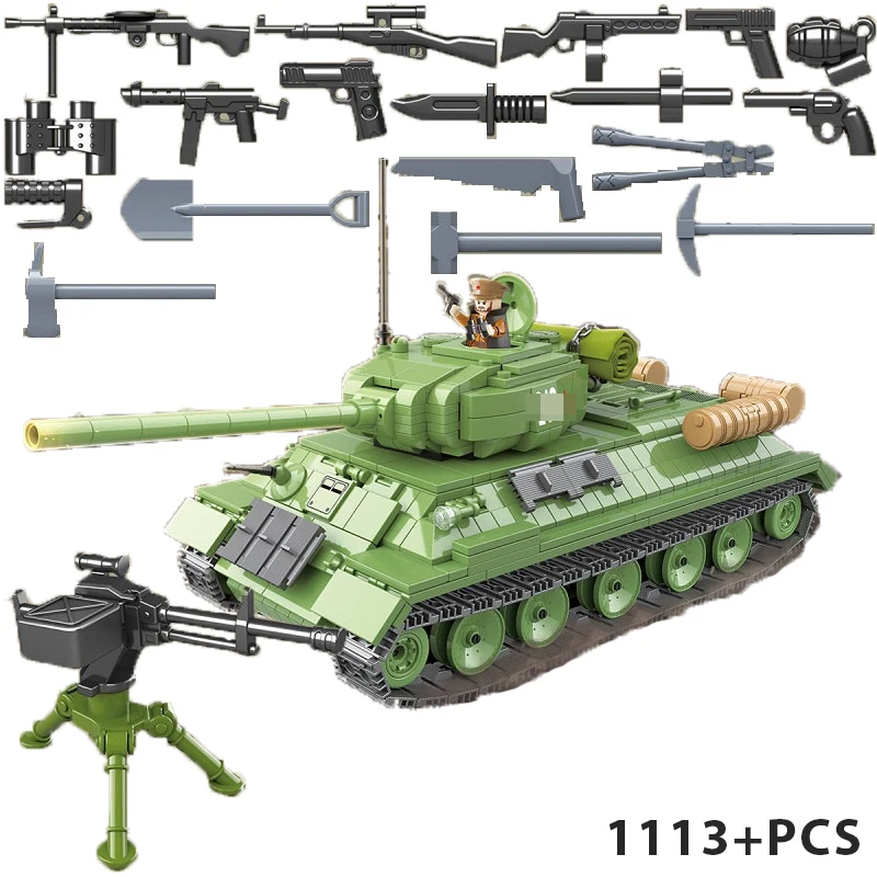 Вторая мировая война T34 средний танк совместимый военный 1113 шт Строительный блок