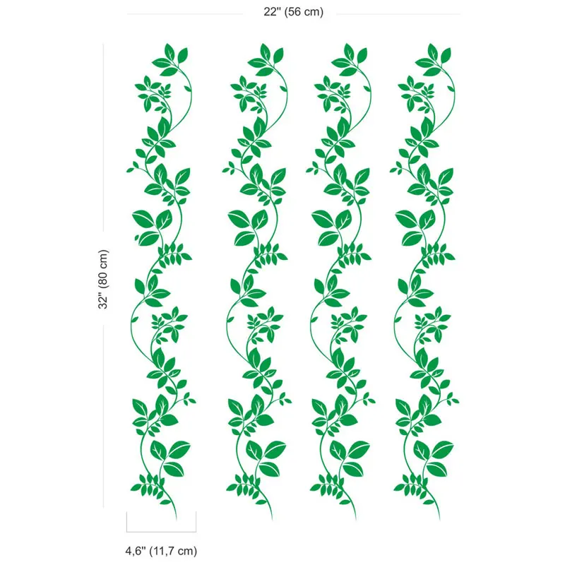 4 шт./компл. цветочные и листья наклейки на стену Современный домашний декор для
