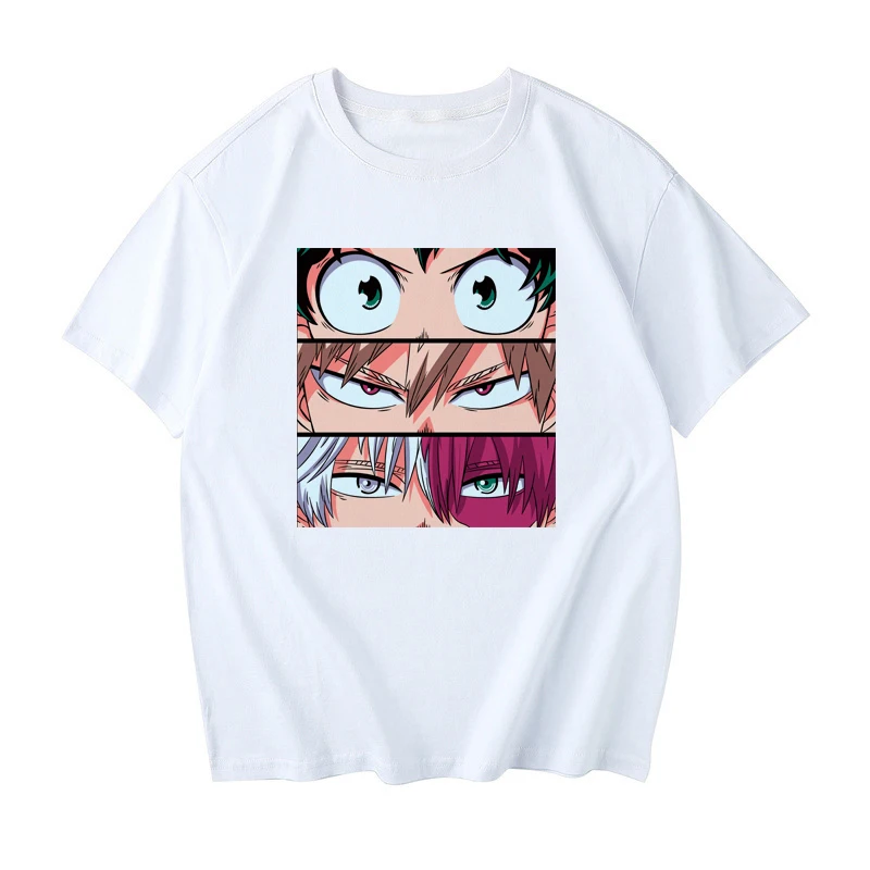 

Anime Print T Shirts Harajuku Streetwear Hip Hop Casual Tee Tops Unisex Women Men Clothings