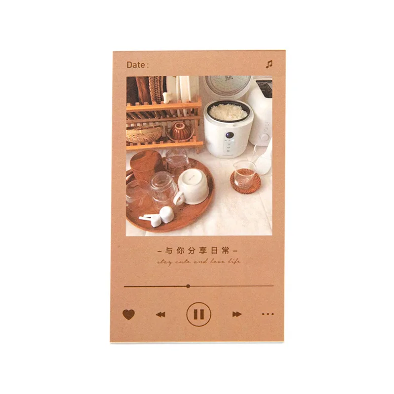 

JIANWU 50 Sheets Colorful Life Series Memo Pad Art Landscape Daily Record Note Decoration Material Paper School Office Supplies