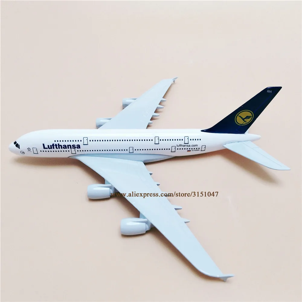 20 см металлическая модель самолета Air Германия LUFTHANSA Airbus 380 A380 Airways W Стенд самолет