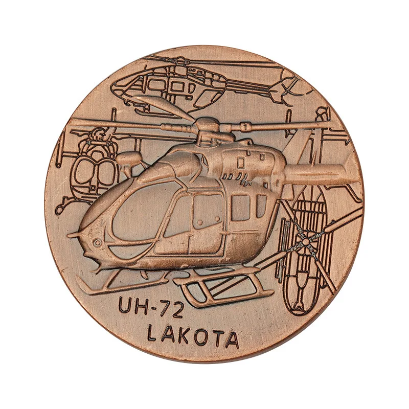 

Nnited States Army Souvenir Coin UH-72 Lakota Helicopter Copper Plated Commemorative Coin Collection Art Challenge Coin