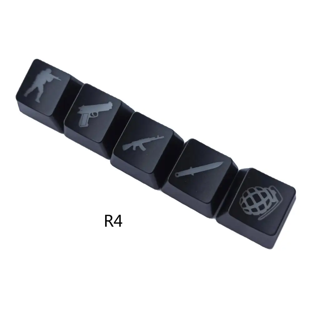 

5Pcs OEM R4 Profile ABS Backlit Keycap Gaming Keycaps Key Button Keycaps ABS Cap for Cherry MX Mechanical Keyboard CS GO Keycap