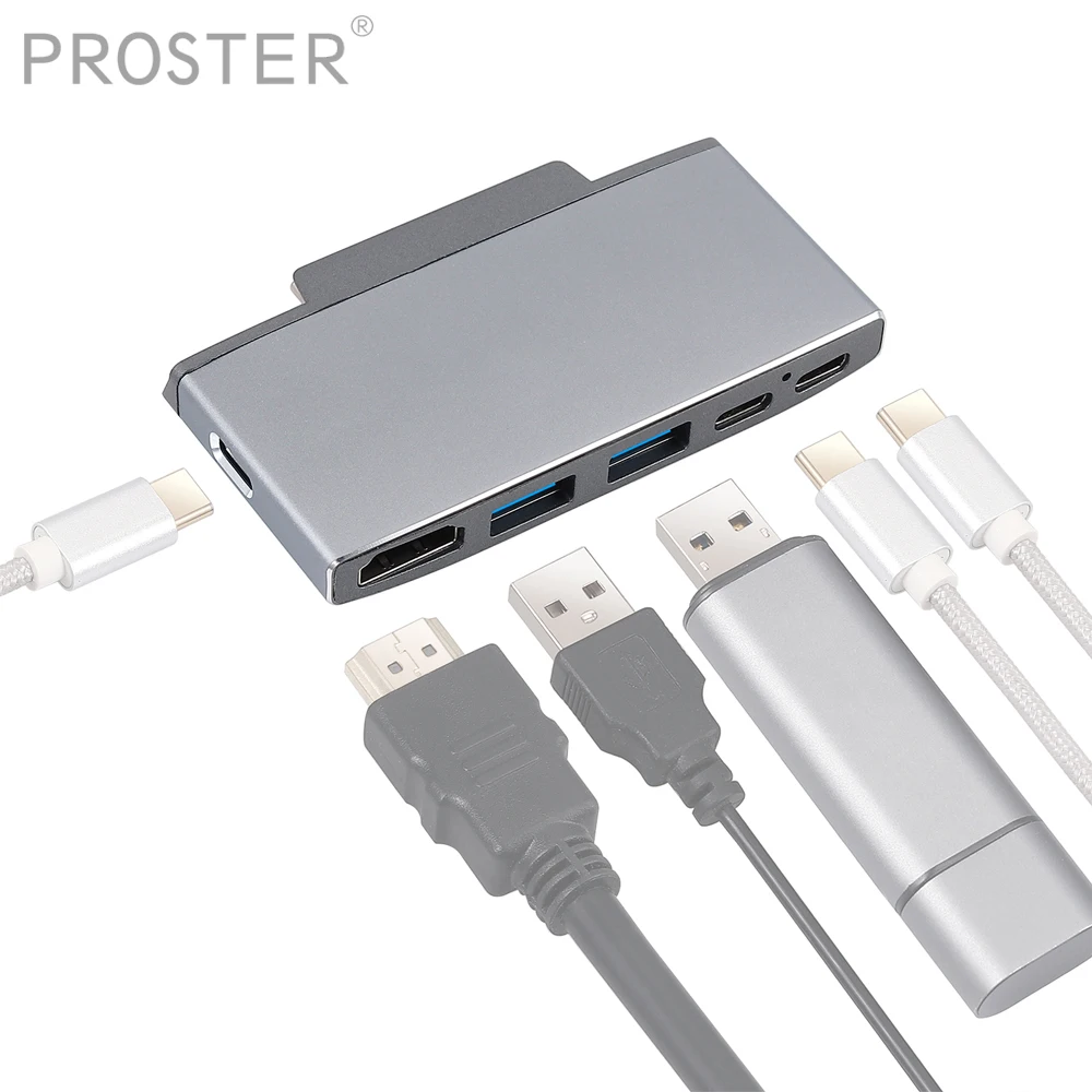 6 в 1 для Microsoft Surface Go USB C HDMI совместимый адаптер с 2 портами 3 0 60W доставка питания
