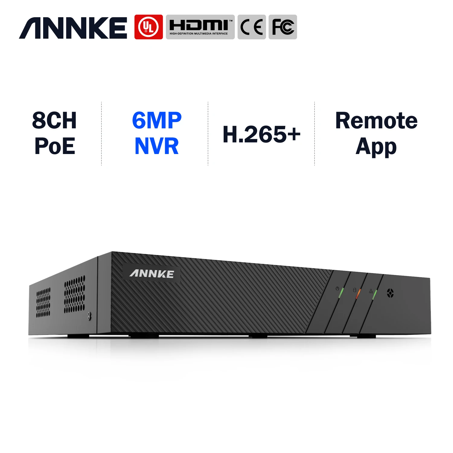 ANNKE H.265 + 6MP 8CH PoE NVR для ip камеры безопасности Система 24/7 запись удаленный доступ Plug
