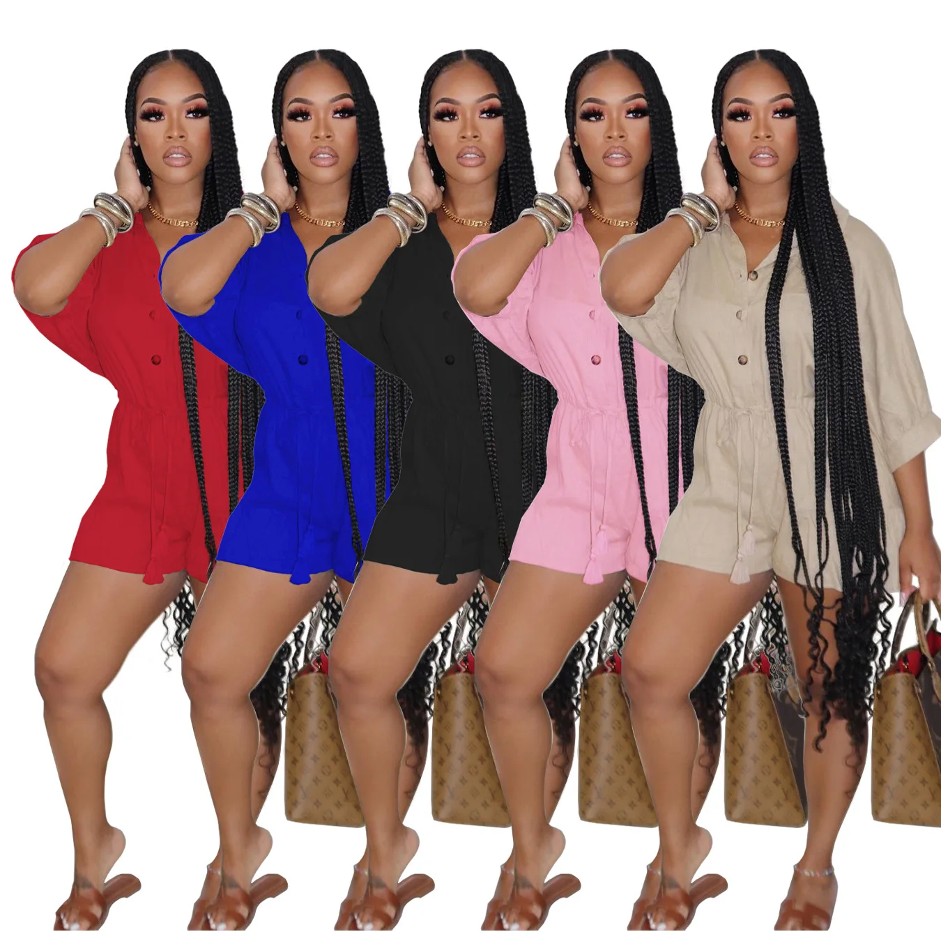 

Autumn Women's New Style Large Size S-3XL Jumpsuit Long-Sleeved Solid Color Ruffled Fashionable Sexy Ladies Best Selling Rompers