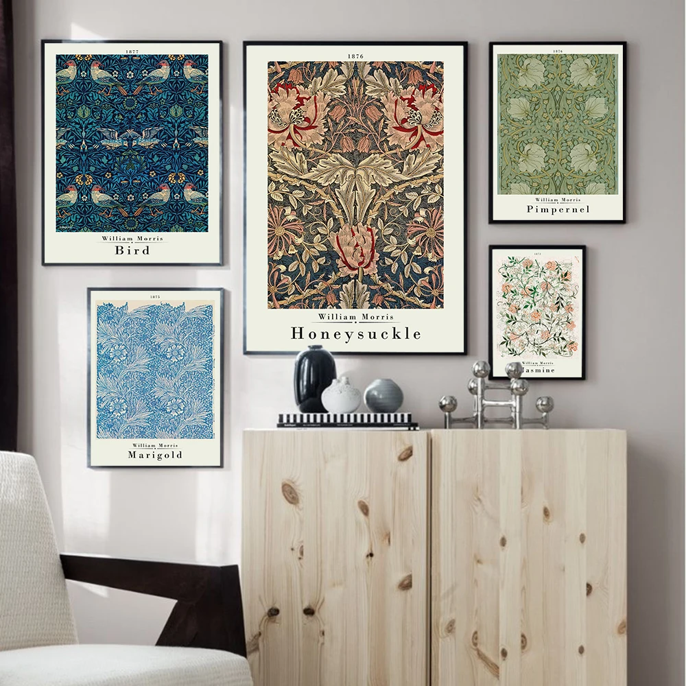 

William Morris Art Poster Nordic Abstract Wall Paintings Frameless Canvas Picture for Home Design Modern Fashion Prints
