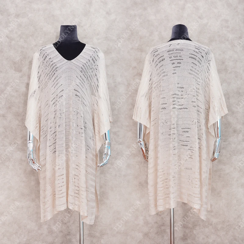 Трикотажная накидка на бикини для женского пляжа кафтан пляжные накидки женщин