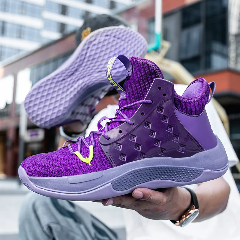 

Новые роскошные брендовые баскетбольные тренировочные туфли для мальчиков Дизайнерские мужские высокие туфли дышащие спортивные кроссов...