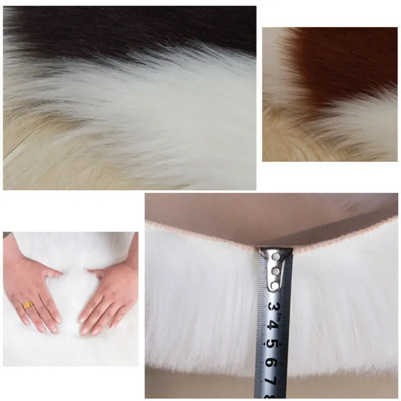 Пушистые коврики из искусственного меха в форме ромба нескользящий коврик для