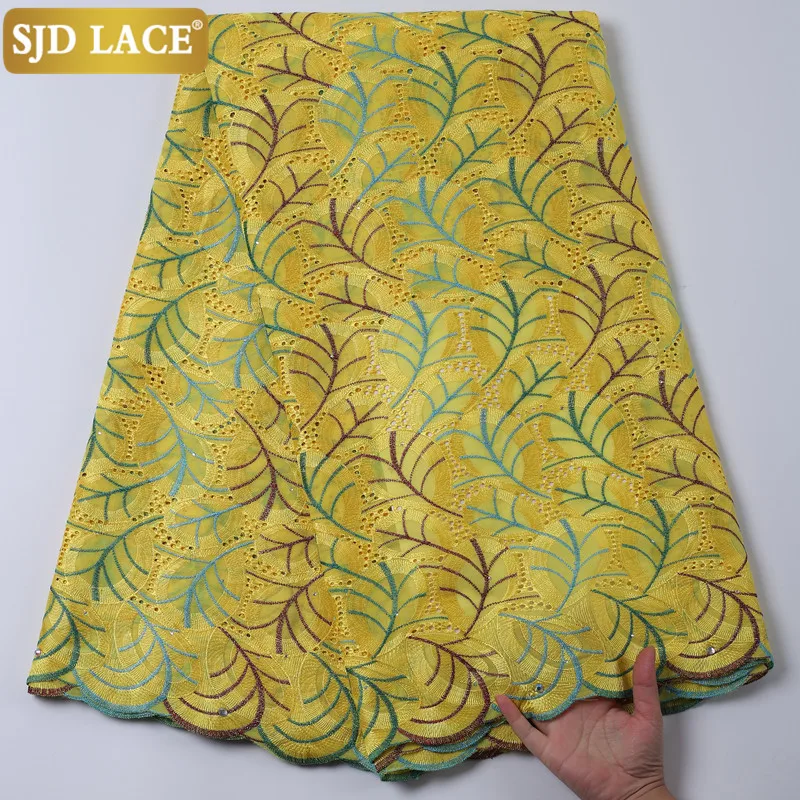 Кружевная вышивка SJD африканская кружевная ткань с люверсами швейцарское