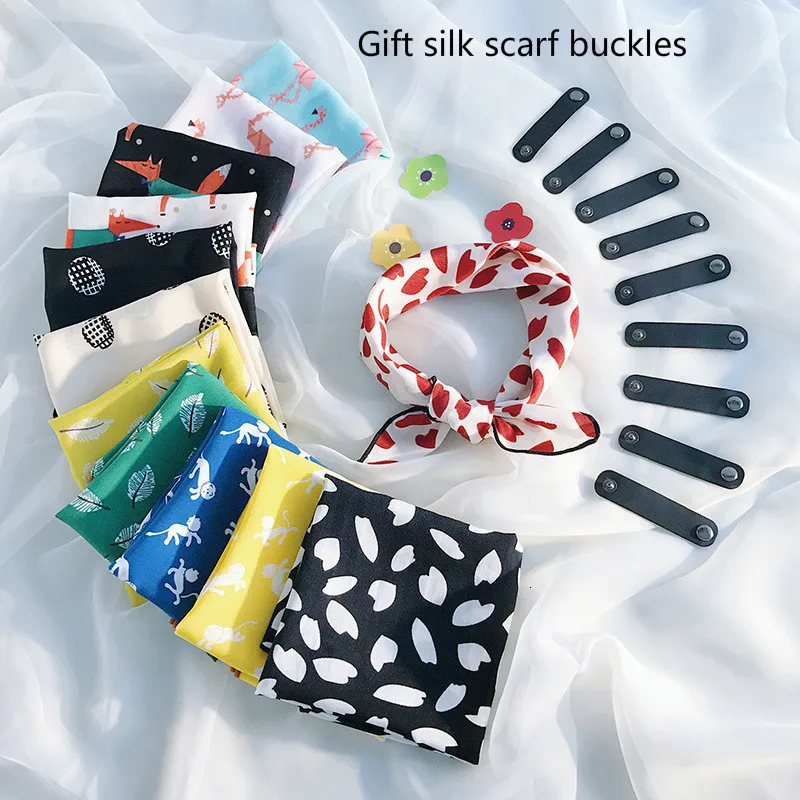 Женский атласный шарф элегантный узкий платок в стиле ретро из шелка маленькая