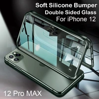 360 full body protectio case for iphone 13 12 mini 12 pro max 11 xs xr silicon cover double sided tempered glass anti shock case