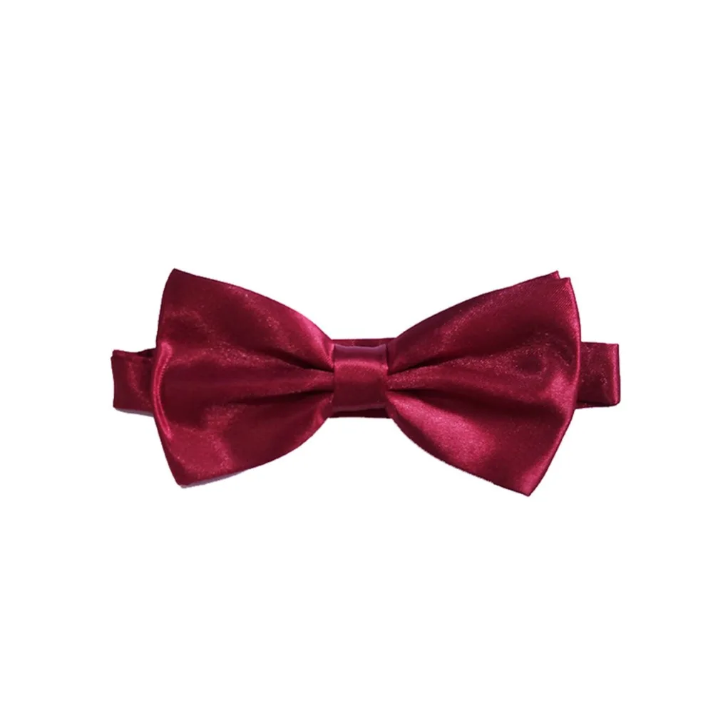 Мода новая мужская рубашка поло сплошной цвет галстук бабочка полиэстер с