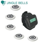 Беспроводная система вызова JINGLE BELLS для кафе, гостиницы, офиса, 3 кнопки + 1 приемник часов, пейджер для ресторана, зуммер 433MH