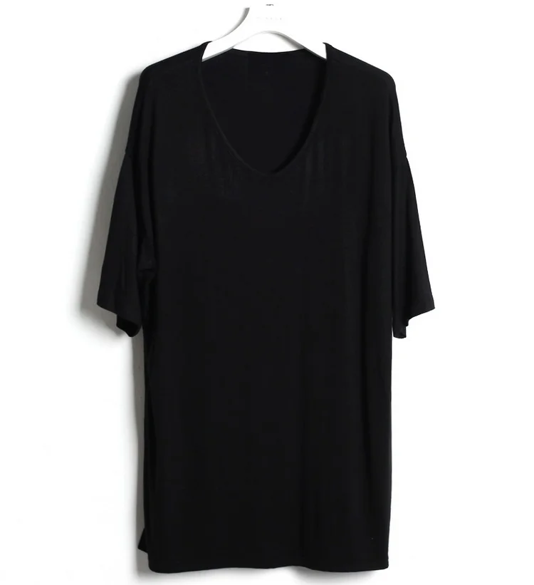 

Solid color t-shirt men's loose fitting Hong Kong style trend versatile base Shirt Short Sleeve Top Fashion Brand