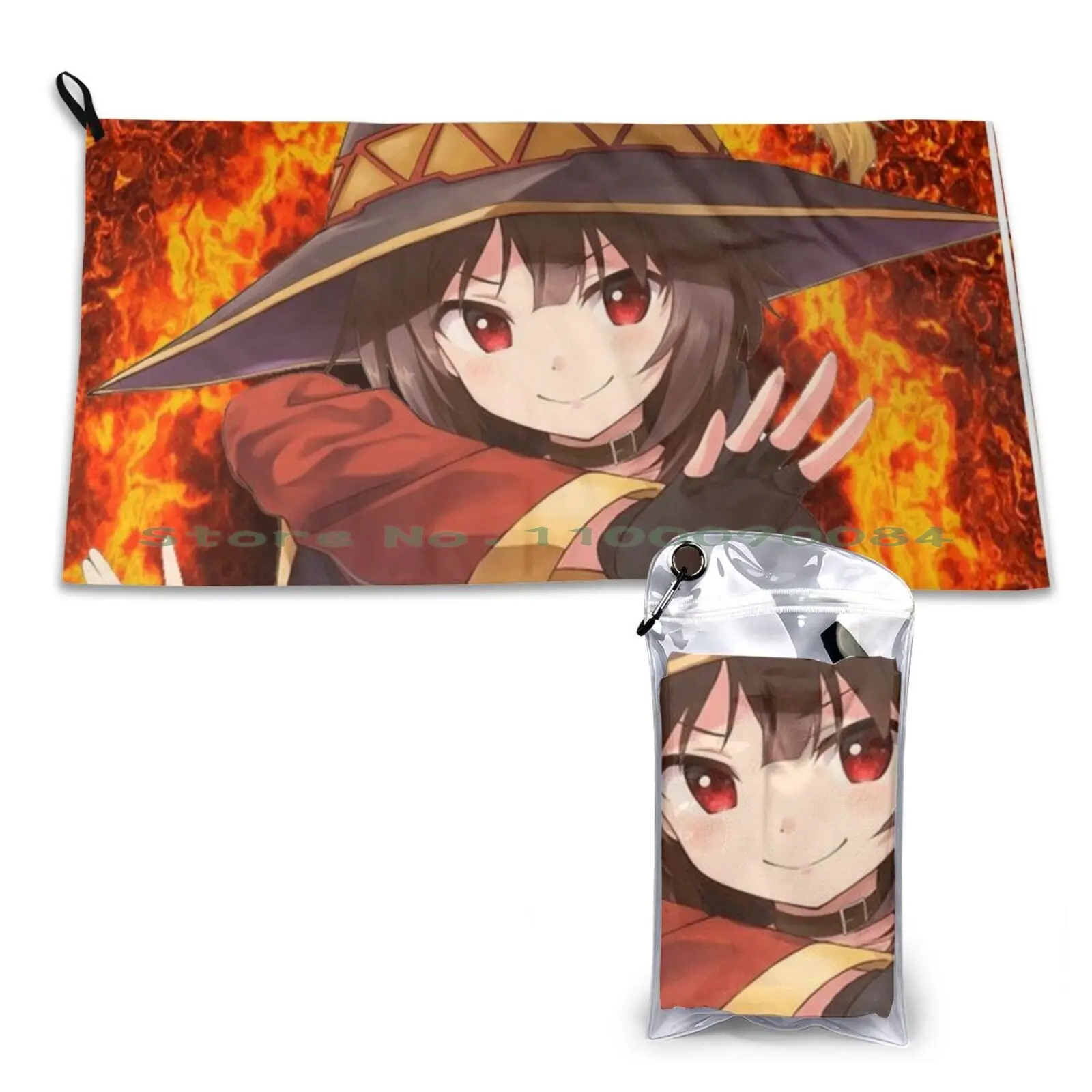 

Быстросохнущее полотенце Konosuba!-Megumin для спортзала, портативное полотенце для ванны Megumin Aqua Konosubashi Anime Isekai, взрывобезопасный Мягкий рукав