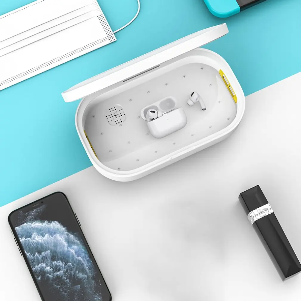 

UV Mobile Phone Disinfection Box Wireless Charging Disinfection Box Ultraviolet UVC Sterilization Box Jewelry Disinfection Box