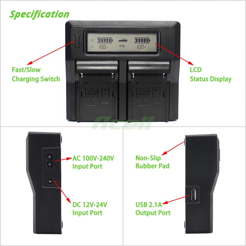 VW-VBG6 CGA-E/625 LCD двойной Аккумулятор быстрое зарядное устройство для Panasonic VW-VBG6PPK