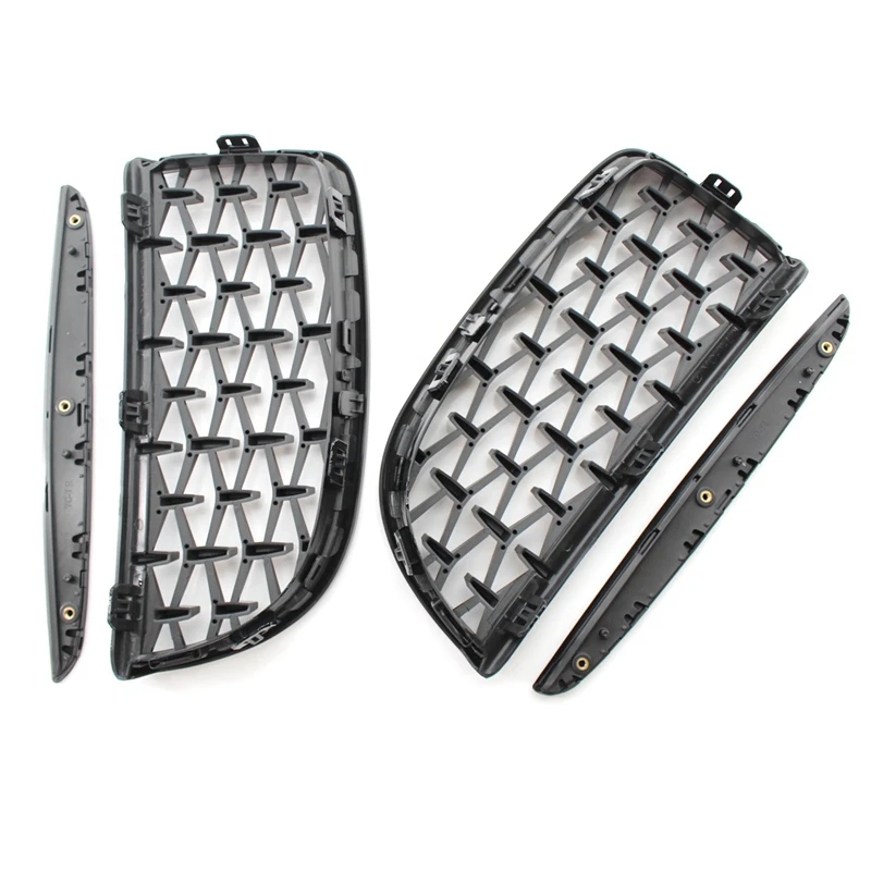 

Front Meteor Grill Grilles Kidney Grill Replacement For BMW 3 Series E90 E91 06-08 Bright Black