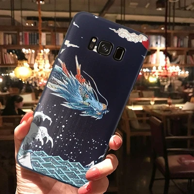 SAC013 Чехол для samsung S10, силиконовый чехол с тиснением для samsung Galaxy note 9, 8, S8, S9, S10 plus, s10E, японский чехол для телефона с 3D рисунком - Цвет: SAC013
