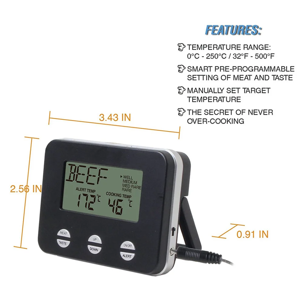 Термометр для приготовления пищи ЖК цифровой зонд термометр мяса барбекю датчик