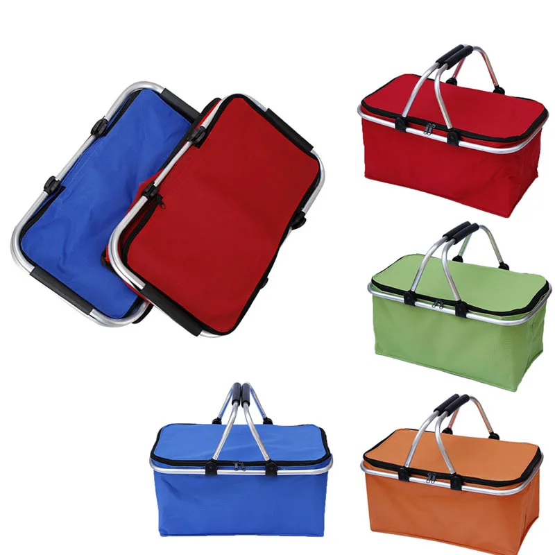 Складная корзина для покупок пикника и кемпинга изолированная охлаждающая