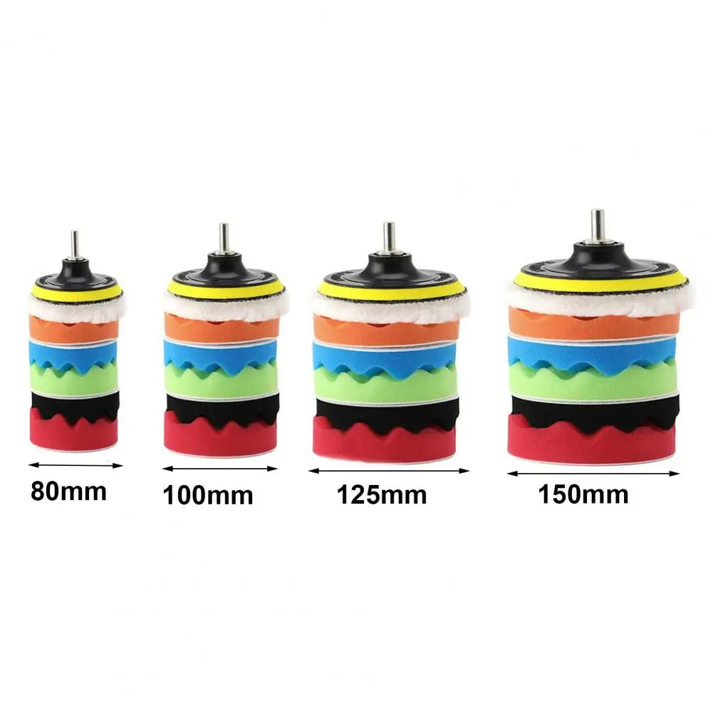 

50% Hot Sales 7Pcs/Set Polishing Pad Wave Waxing Sponge 3/4/5/6 inch Buffing Buffer Wheel for Automobile