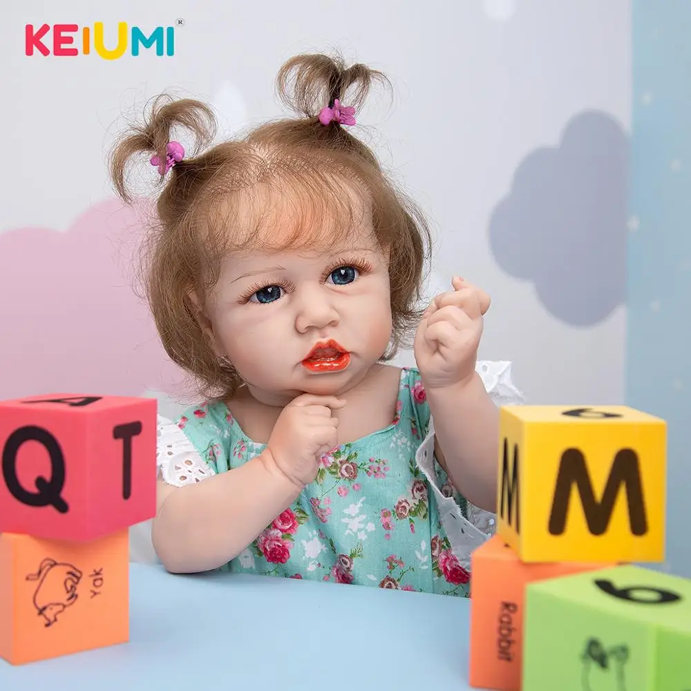 

KEIUMI 57 см малыш перерожденные куклы младенцы, полный корпус силиконовые красивые куклы Soft Touch для малыша Chiritmas красивый подарок ко дню рожден...