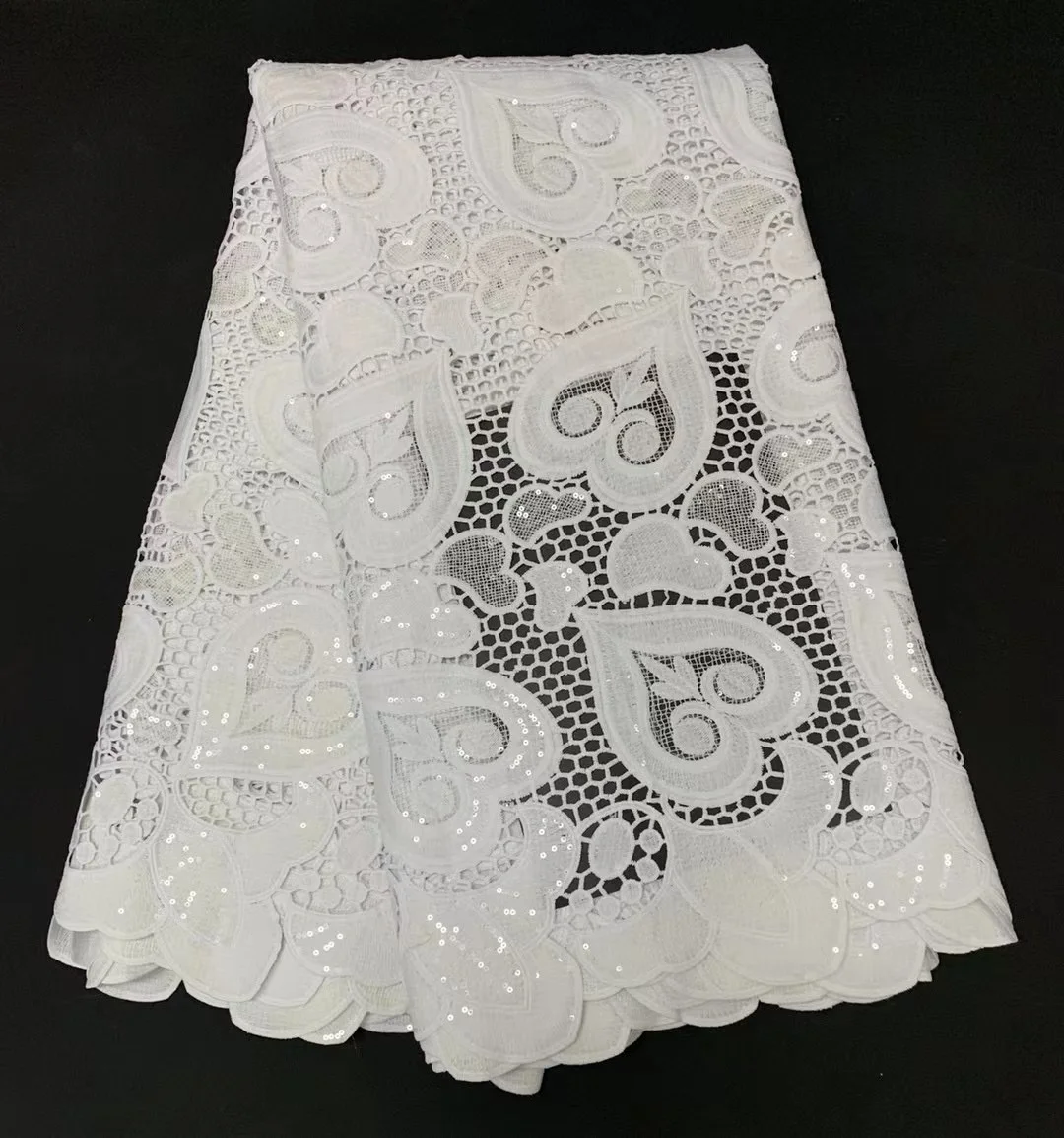 

Чистый белый африканский гипюр, кружевная ткань, 2021, высококачественные нигерийские кружевные ткани, французское водорастворимое кружево ...