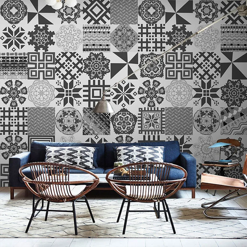 Европейские 3D стерео фарфоровые обои для кафе в ретро-старинном этническом стиле