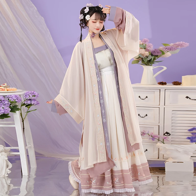 

Женский комплект одежды Hanfu в традиционном китайском стиле, платья сказочной принцессы, костюмы для косплея династии песни, женский костюм