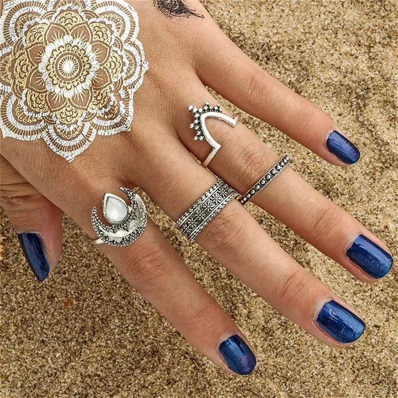 1 Набор Продам Звездная ночь блестящие винтажные кольца костяшки женские с