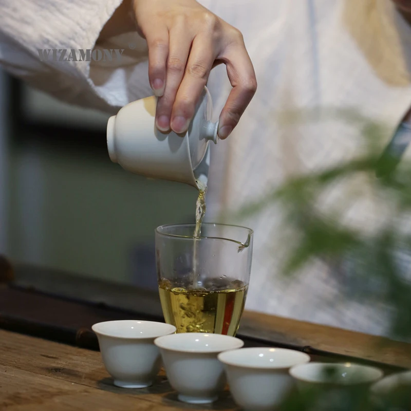 

1PCS WIZAMONY Chinese Kung Fu Tea set gaiwan teapot teacups fair mug tea sets P ceramic fot gift puer Drinkware