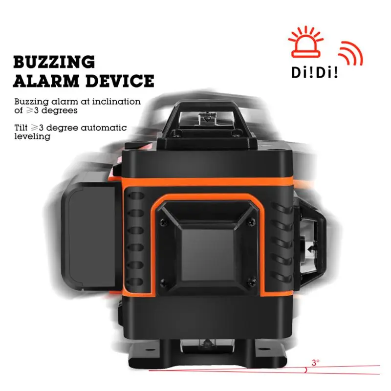 

1Set 16 Lines 4D Infrared Ray Level Self-Leveling 360 Degree Horizontal and Vertical Cross High Accuracy Green Light Level