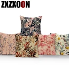Декоративный чехол для диванной подушки из полиэстера, чехол для подушки с цветами и деревьями, чехол для дивана, дома
