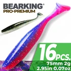 Силиконовые Рыболовные Приманки BEARKING Shiner 2019, 75 мм, 2 г, 16 шт.пакет