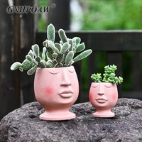 human face flowerpot creativity character art simplicity resin flower pots new sculpture ornaments vase home garden decoration