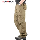 Мужские брюки-карго, весенне-осенние плотные повседневные брюки-джоггеры в стиле милитари с карманами, 2020