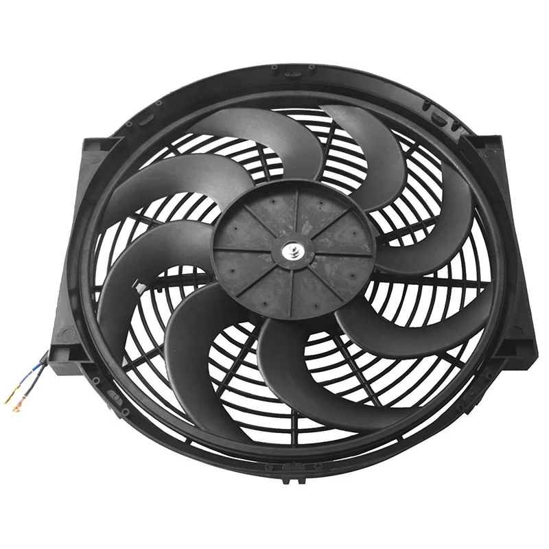 Black Universal Electric Radiator Slim Fan Push/Pull 12V + Mounting Kit (14 Inch) | Автомобили и мотоциклы