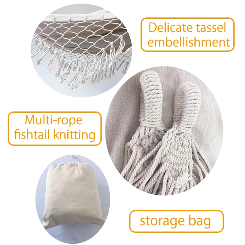 Двойной гамак в скандинавском стиле богемный двойной с кисточками Пляжная