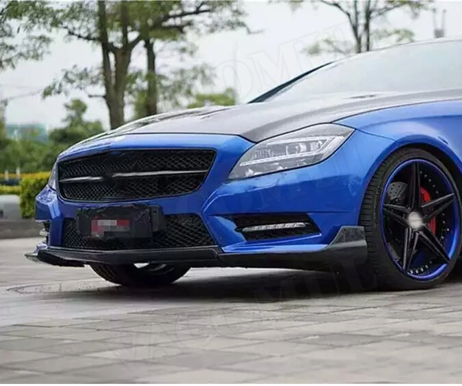 Для W218 углеродное волокно передний спойлер для Mercedes Benz CLS класс W218 CLS350 550 CLS63 2012 2013 передний бампер сплиттеры защита