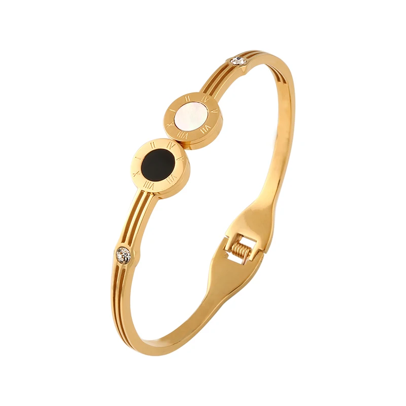 Модный женский и мужской браслет инкрустированный фианитом из нержавеющей стали