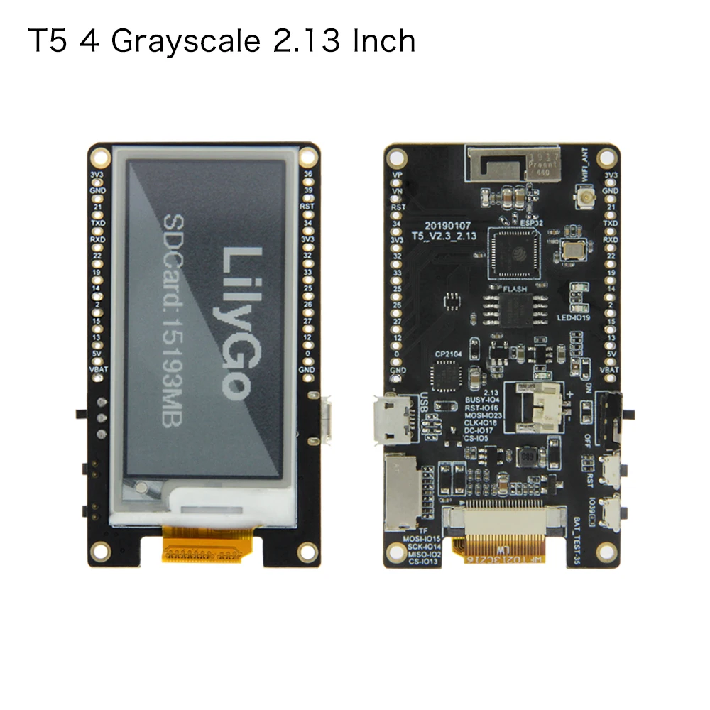 

LILYGO T5-2.13inch E-paper ESP32 4MB FLASH WIFI/Bluetooth for arduino