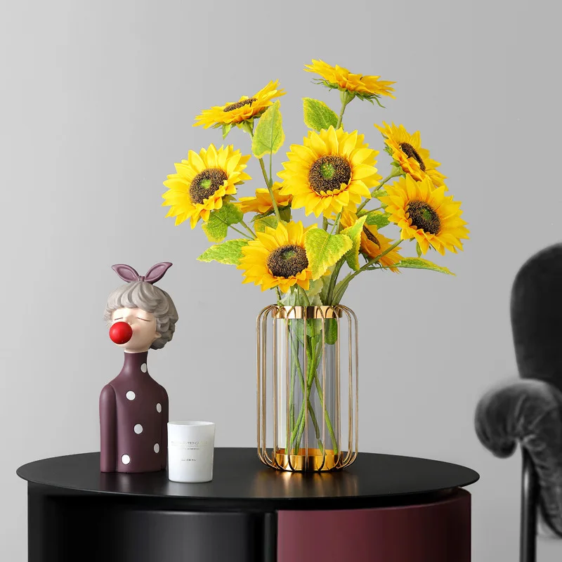 

Nordic Light Luxury Transparent Glass Vase Living Room Decoration Home Decor Art Style Hydroponic Plants Flower Vases Container