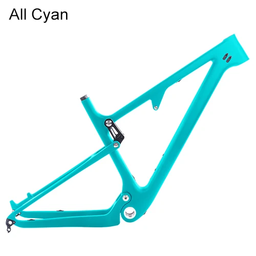 All Cyan Полная карбоновая подвеска велосипедная рама 29er MTB через ось 12 мм карбоновая подвеска BMX горные велосипеды горные велосипедные рамы - Цвет: All Cyan