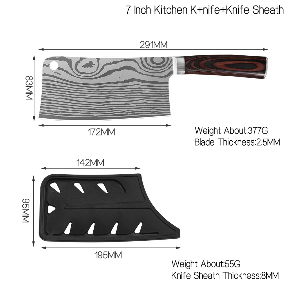SOWOLL 7 &quotМясорубка 7CR17 ножи шеф-повара из нержавеющей стали бритва острое лезвие
