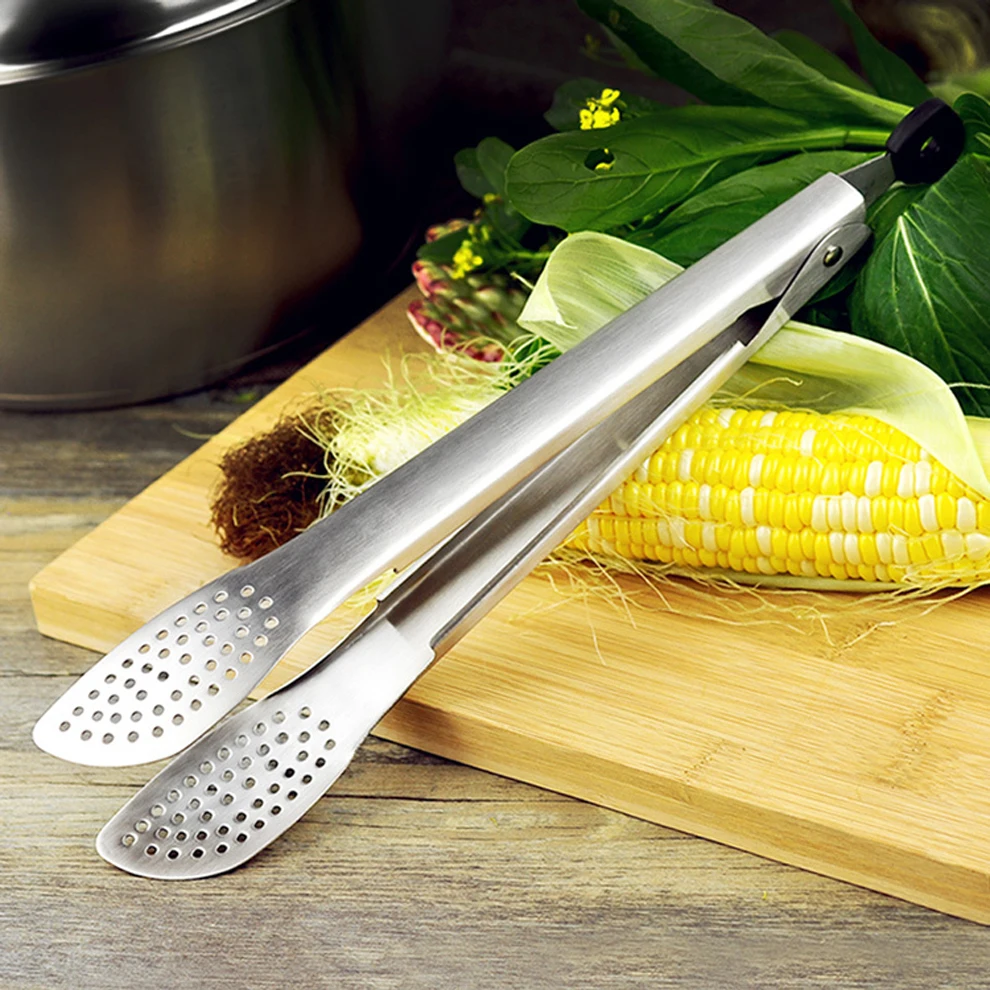 

Kitchen Tong Heat Resistant Hollow-Out Stainless Steel Barbecue Tongs Food Tongs Kitchen Tools BBQ Tools Accessories
