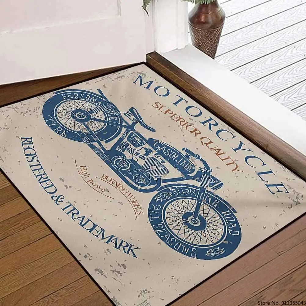 

Motorcycle Door Mats Outdoor Carpet Bathroom Doormat Indoor Rugs Flooring Mat Anti-slip Kitchen Rug for Home Decorative DIY