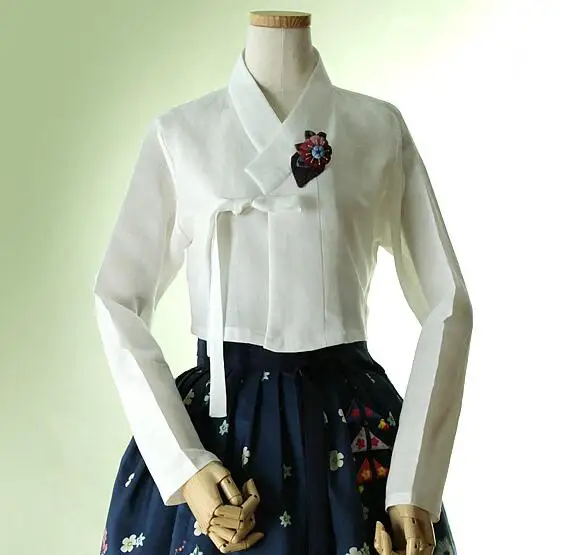 מסורתי קוריאה חולצה נשים חולצה תחתוני כותנה חולצות יומי לבן אביב Hanbok בציר